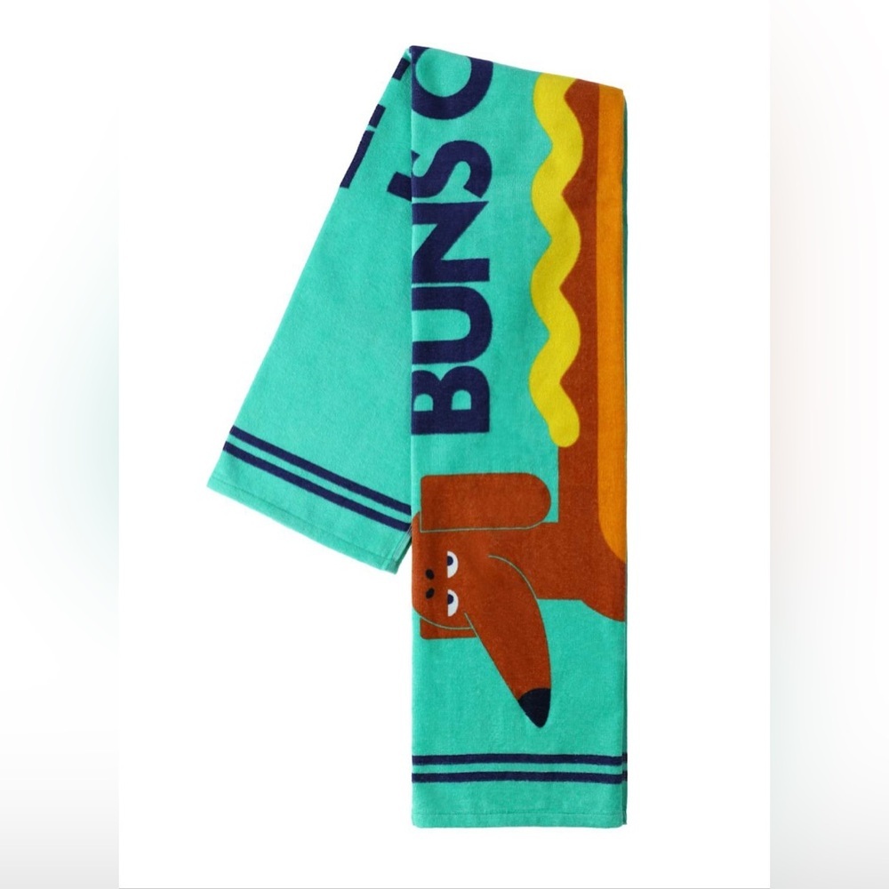NEW Teal Dachshund Hot Dog Beach Towel - Picture 4 of 5
